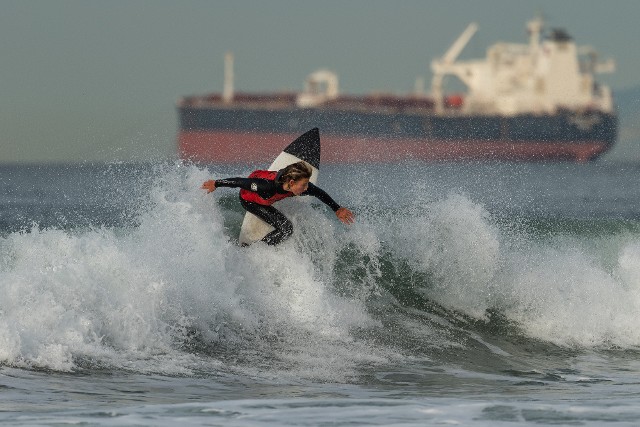 Dylan Morrisroe Surfing Backside Top Turn in Manhattan Beach Dylan Morrisroe Surfing Backside Top Turn in Manhattan Beach