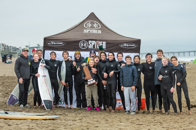 Mira Costa High School Surf Team with League Trophy Mira Costa High School Surf Team with League Trophy
